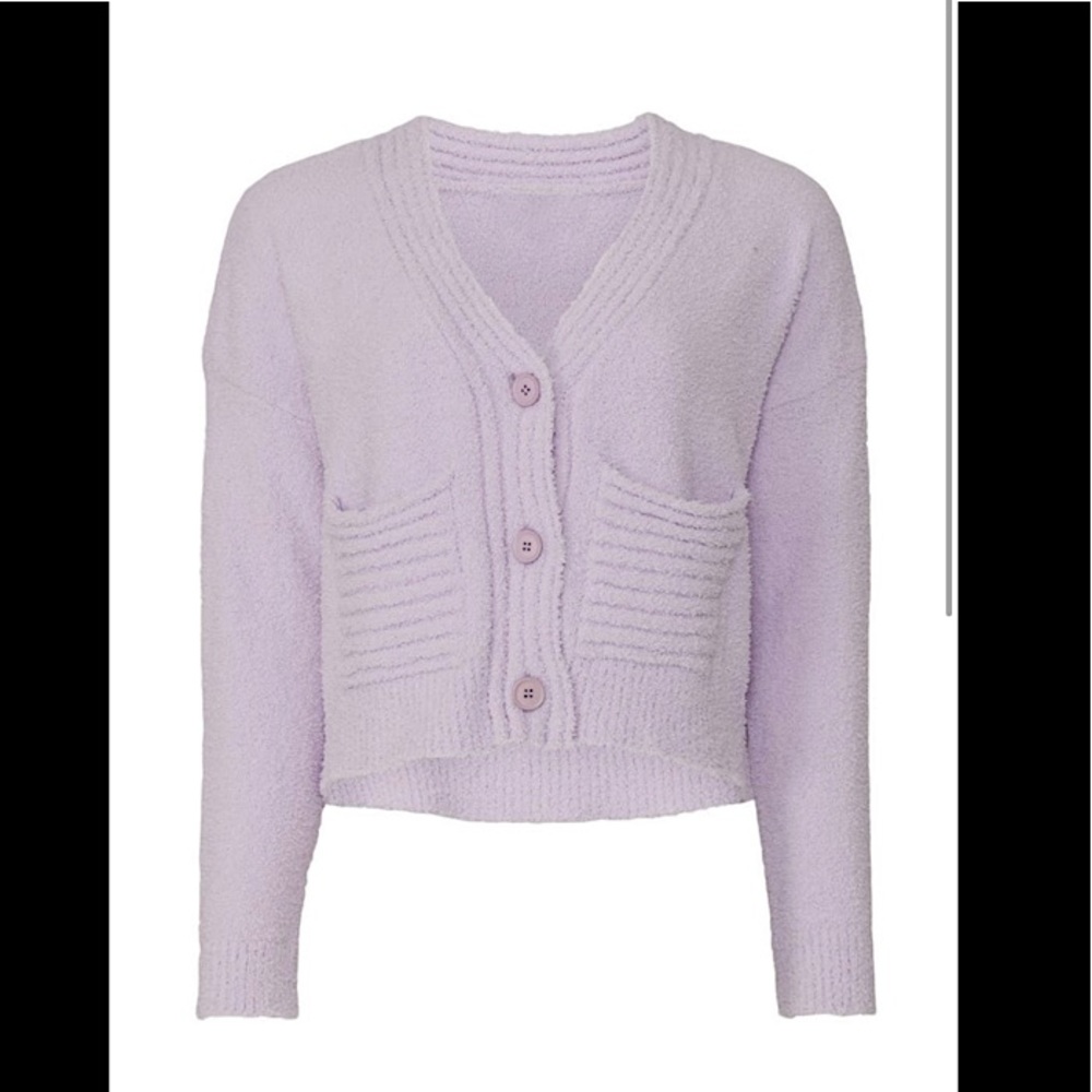 Central Park West purple knit cardigan